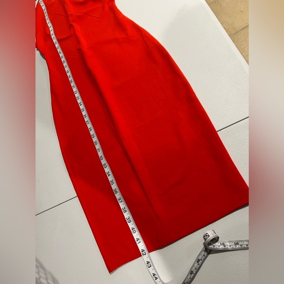 ZARA Women's orange Red Bodycon Sleeveless Midi Dress Size Small - Picture 10 of 11